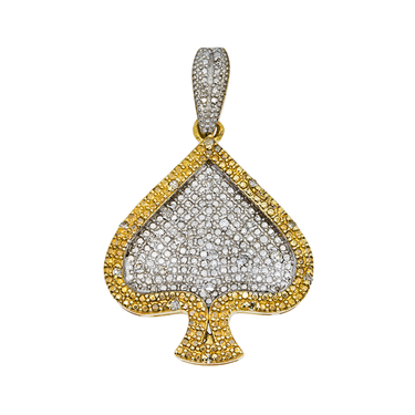 10k Yellow Gold Diamond Spade Pendant 0.10 Ctw